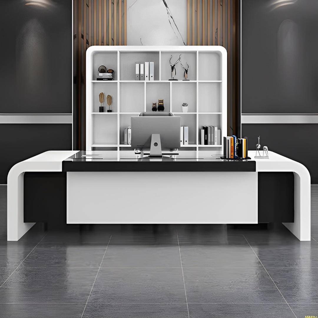 创意拼色办公桌现代烤漆办公室总裁大气大班台时尚高管简约办公桌