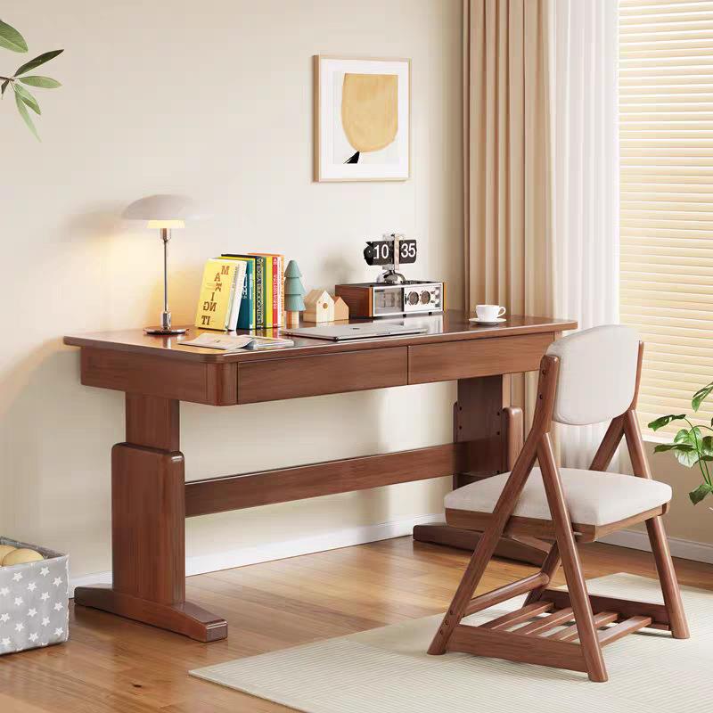 木质书桌可升降儿童学习桌写字桌家用学生课桌椅套装简易电脑桌