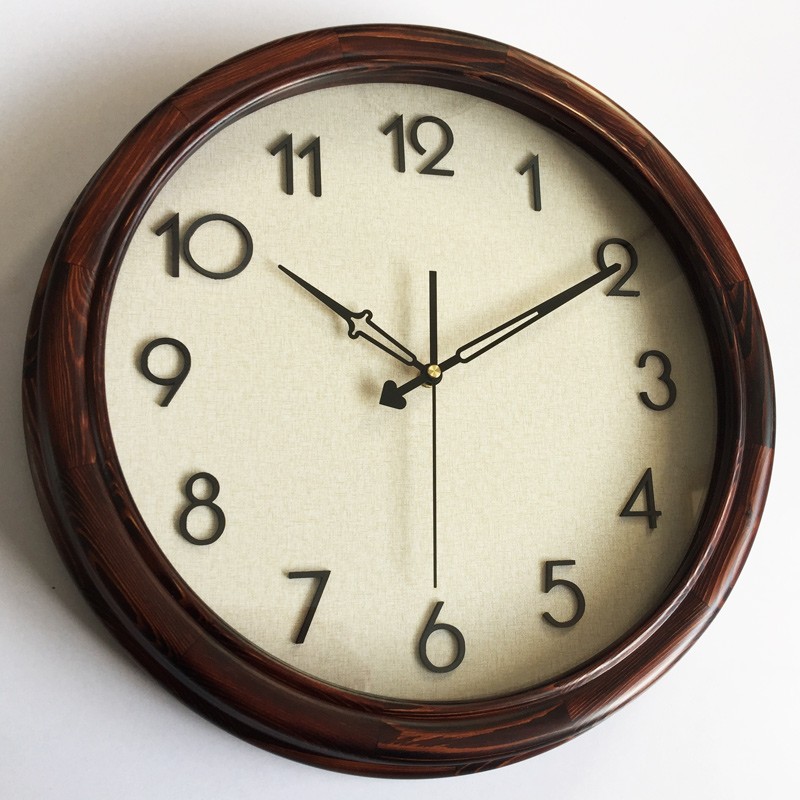 美时每家简约现代挂钟北欧原木复古美式田园立体个性创意时钟客厅