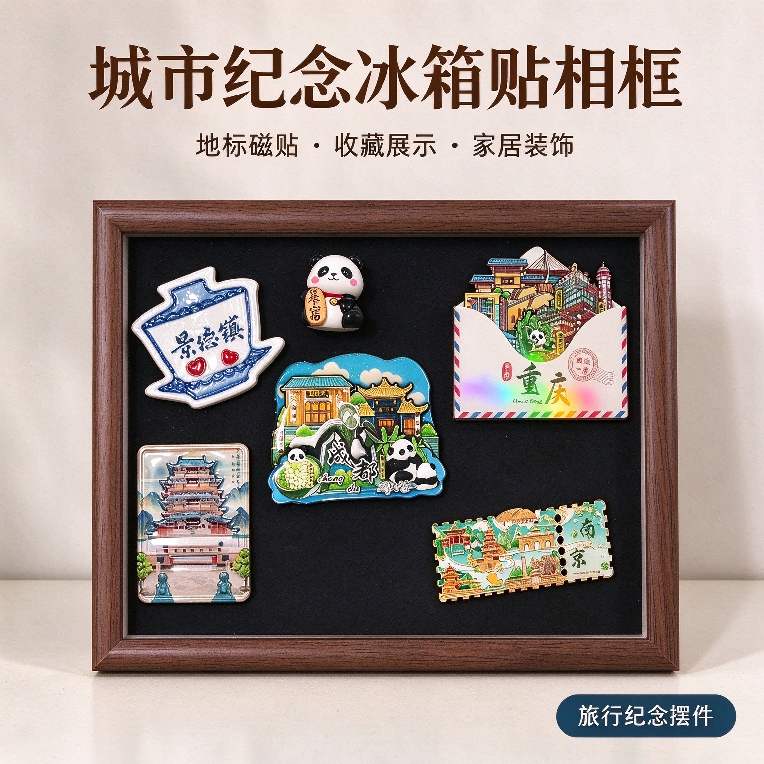 城市纪念立体磁吸桌面相框