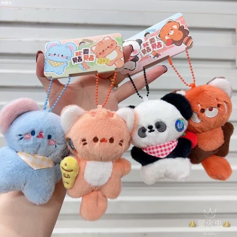 原创可爱小熊猫磁吸贴毛绒