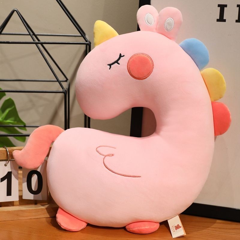 卡通可爱鳄鱼独角兽抱枕毛
