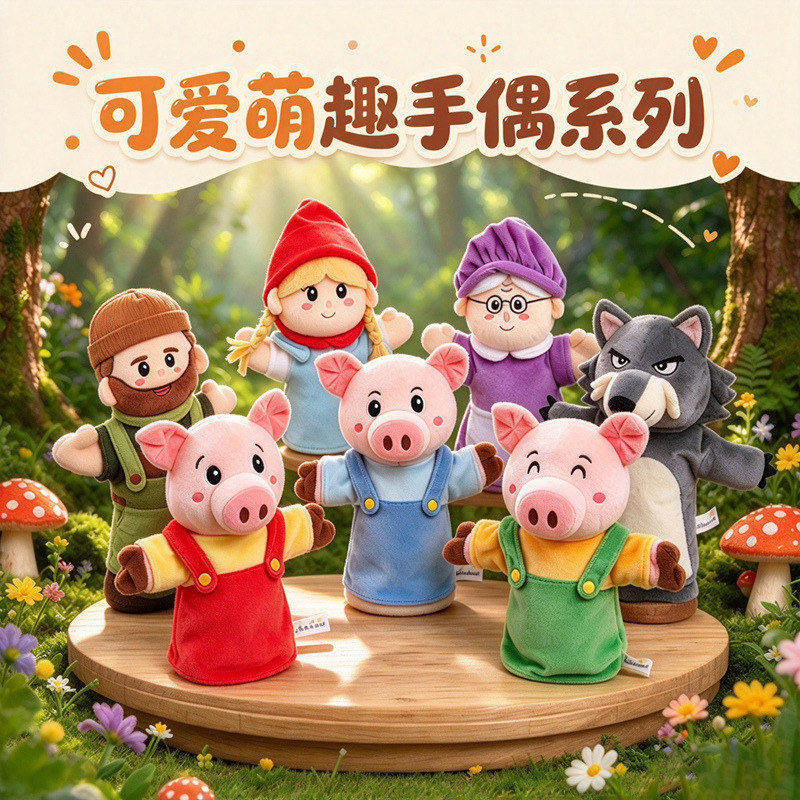 可爱小猪毛绒手偶公仔玩儿
