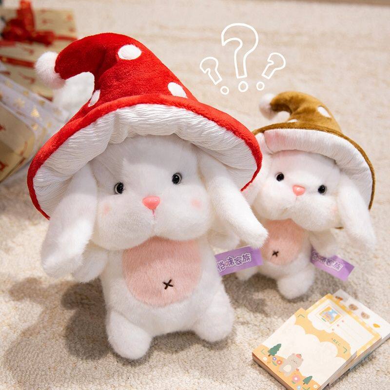 日系超软蘑菇兔子毛绒玩具