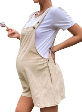 Maternity Jumpsuits Knee-length Plus Size Summer Fashion Pre