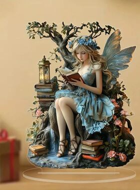 7in Acrylic fairy Tale Angel Elf Can Stand Tabletop Decorati