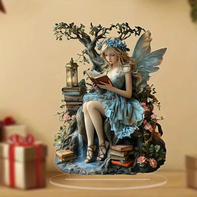 7in Acrylic fairy Tale Angel Elf Can Stand Tabletop Decorati