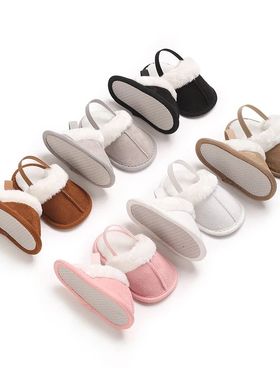 Lovely Toddler Baby Shoes Winter Baby Slippers Fluffy Baby B