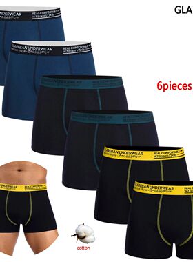 6pcs Pack 2024 Brand Boxer Fashion Style Men Panties Cotton
