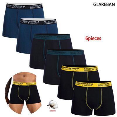 6pcs Pack 2024 Brand Boxer Fashion Style Men Panties Cotton