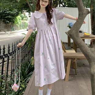 Plus Size Maternity Summer New Doll Collar Dress Women's Sum