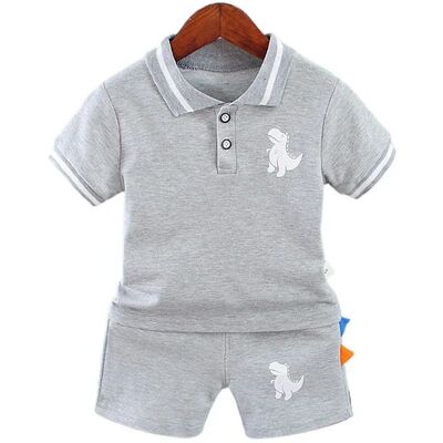 Summer Kids Outfits Baby Boys Clothes Set Dinosaur Printed T