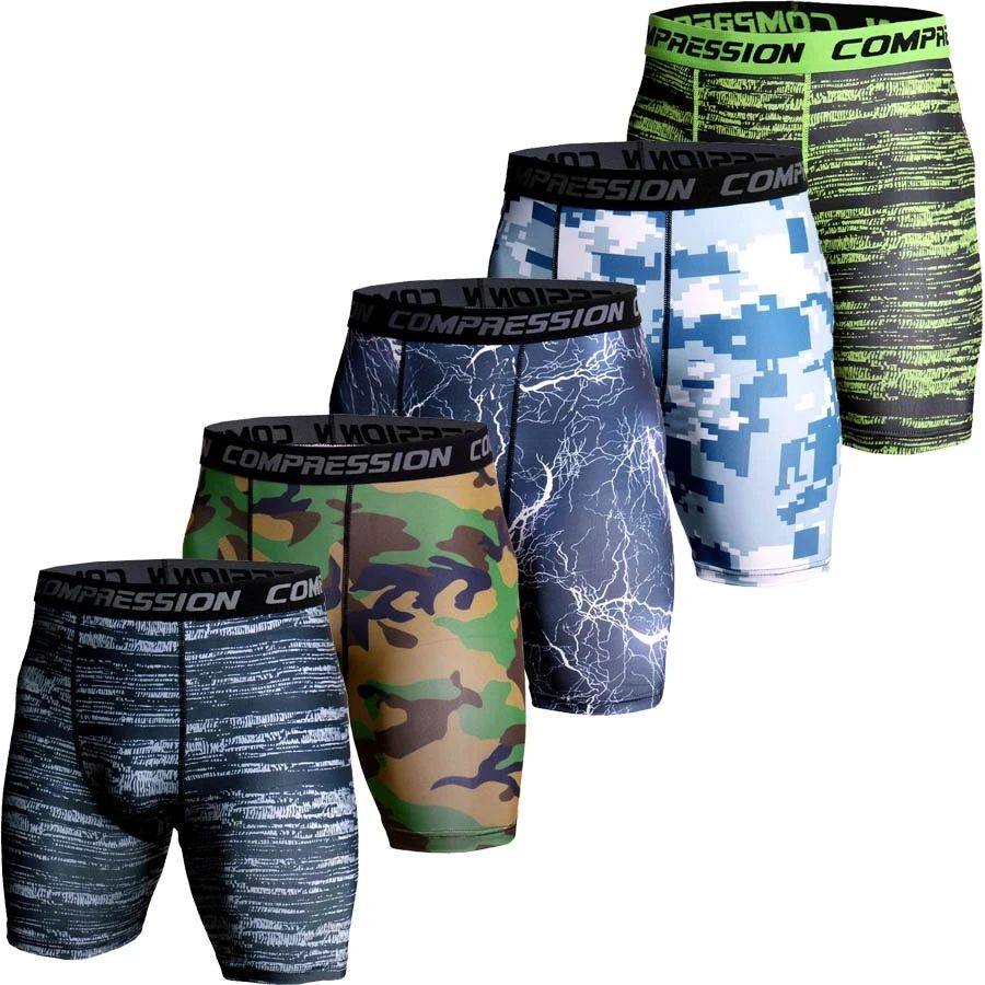 Compression Shorts Men 3D Print Camouflage Bodybuilding Tigh