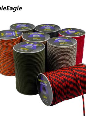 Military 550 Paracord Rope 100M 50M 31M 7 Strand 4mm Parachu