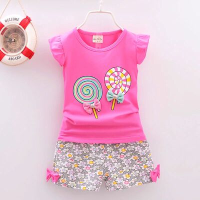 Baby Girls Clothes Sets for Kids T-shirt Tops+Short Pants Cl