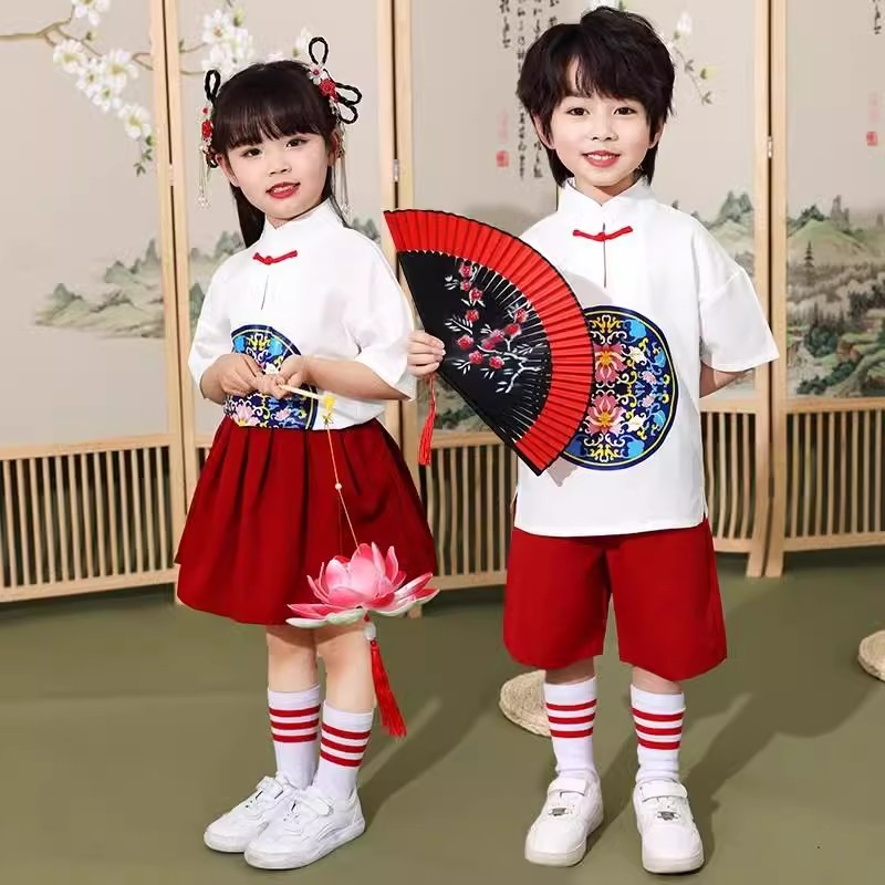 小学生表演服儿童中国风啦啦操服