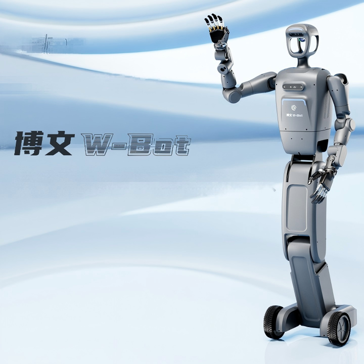 月泉仿生博文w-bot小底盘轮式人形机器人狭小空间作业智能移动巡逻巡检导航避障搬运分拣机器人