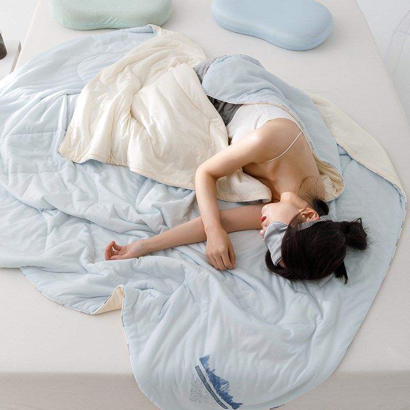 顶柔雪山冰肌夏季凉感桑蚕丝艾草纤维夏被可机洗空调被单双人薄款,床上用品,化纤被,淘宝优惠券,粉丝福利购,淘宝优惠卷