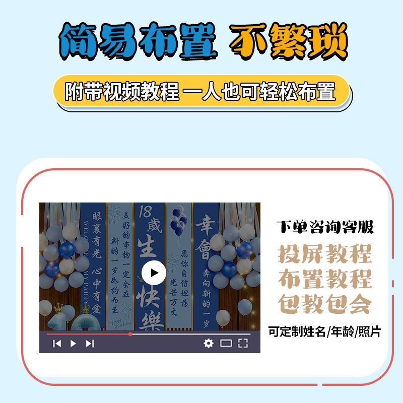 男孩十八岁成人礼生日氛围装饰气球居家仪式感背景墙场景布置道具,节庆用品/礼品,装扮布置套餐,淘宝优惠券,粉丝福利购,淘宝优惠卷
