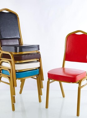 酒店宴会椅子会议培训活动将军椅婚庆饭店饭厅贵宾专用红色靠背椅