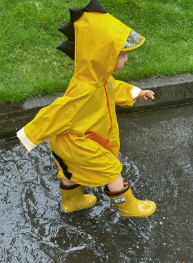小恐龙宝宝雨衣儿童雨披全身防水男孩女孩幼儿园小学生小孩黄色