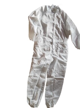 无尘服女防静电连帽连体服有口袋防尘食品喷漆防护服男白色蓝色