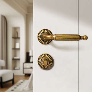 法式复古门锁卧室房间磁吸室内门把手古铜色静音仿古木门房门锁