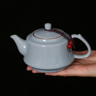 天青色汝窑茶壶开片纯手工小号单壶家用冰裂釉陶瓷功夫茶具泡茶器