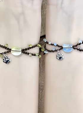 可爱猫咪手链情侣闺蜜编织手绳