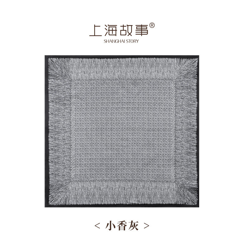 上海故事真丝印花护颈围巾百搭