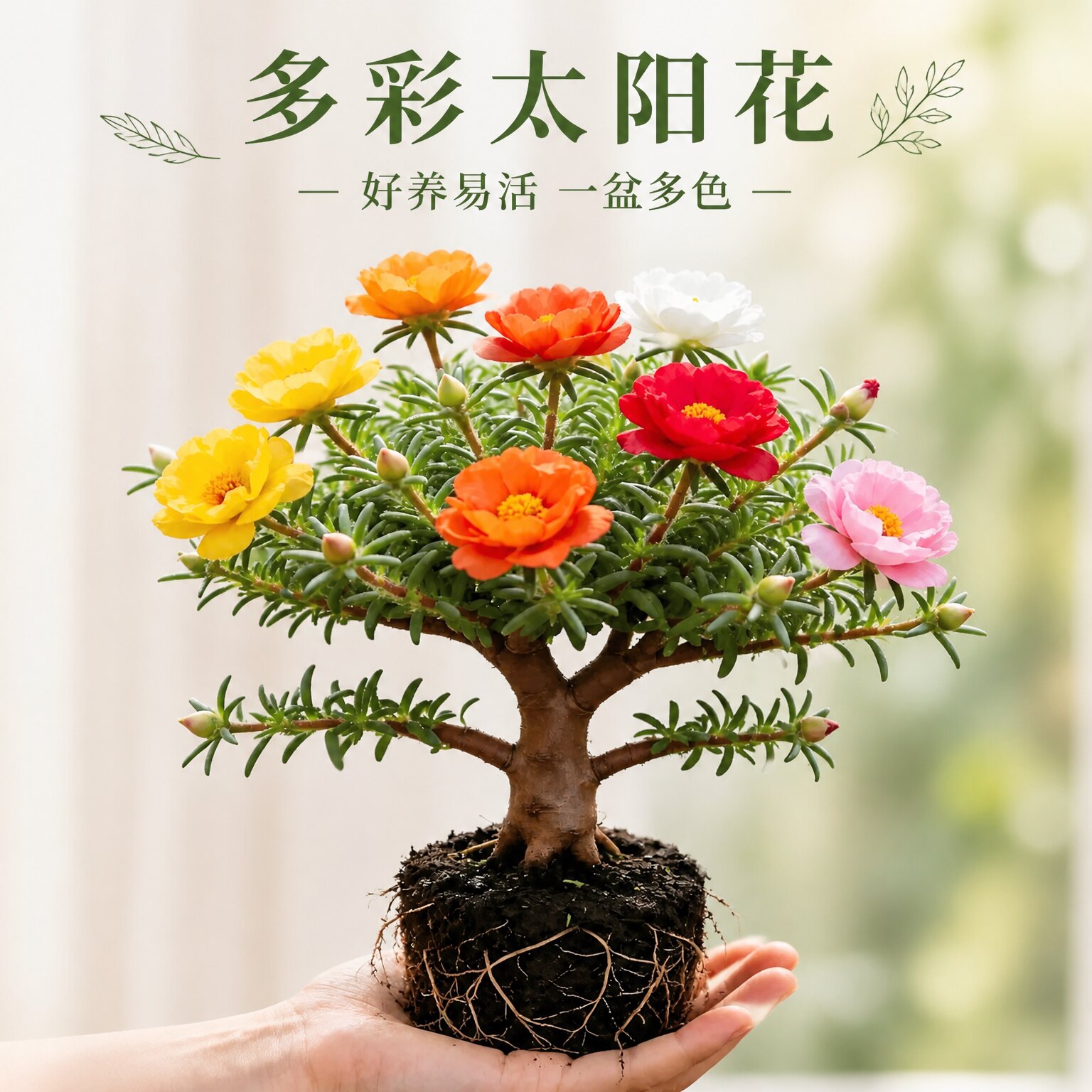 太阳花老桩多色重瓣多年生耐寒庭院阳台易养活当年开花植物太阳花