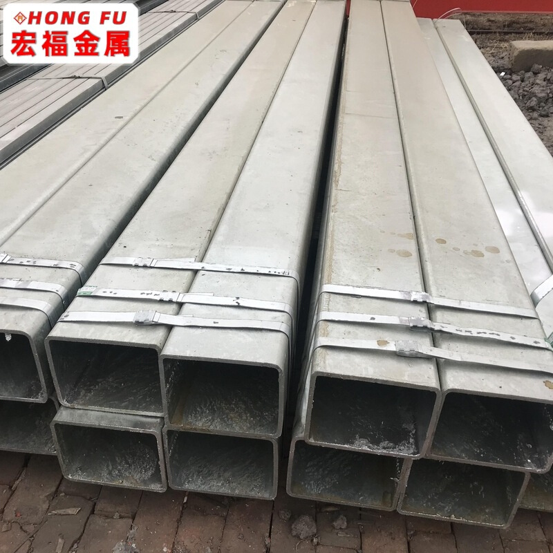 宁波卖 热镀锌矩形管 镀锌扁方管 矩形空心方管 仓库现货 可切割
