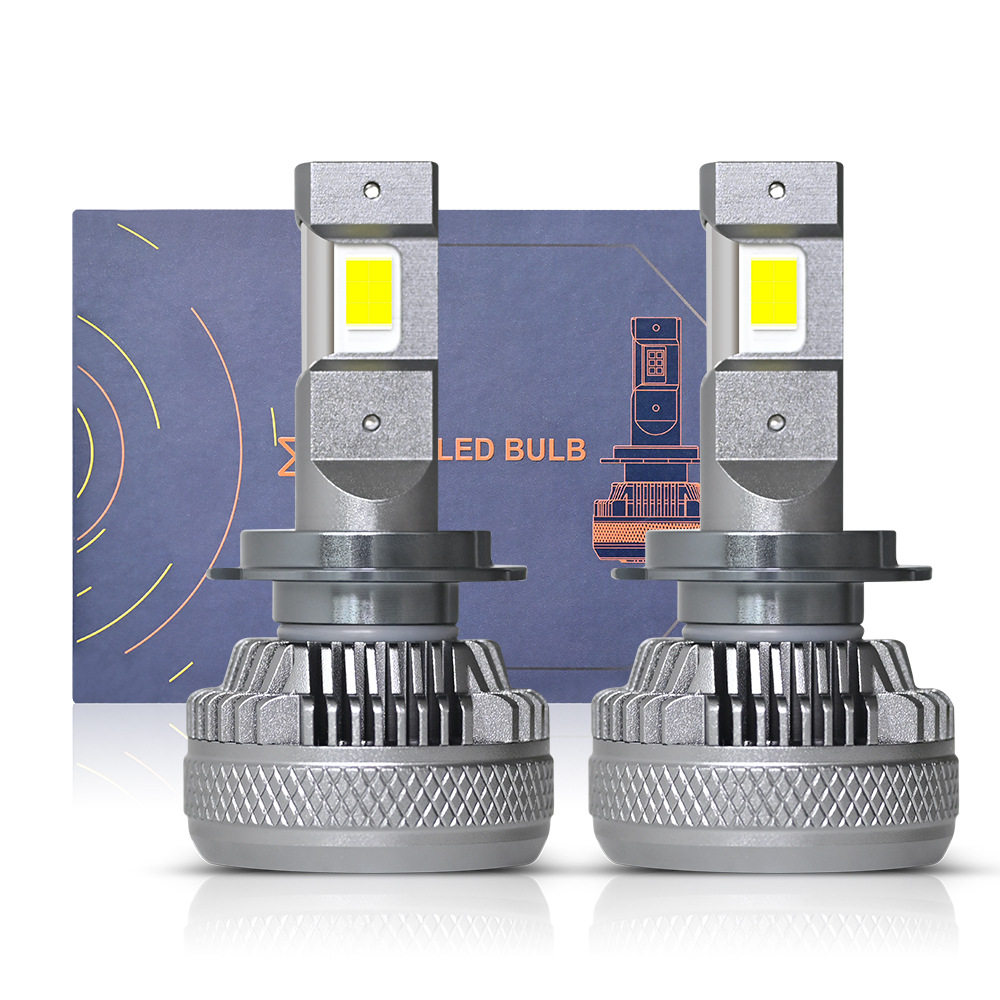 汽车LED大灯大功率LED车灯超亮远近一体双铜管135W H7 