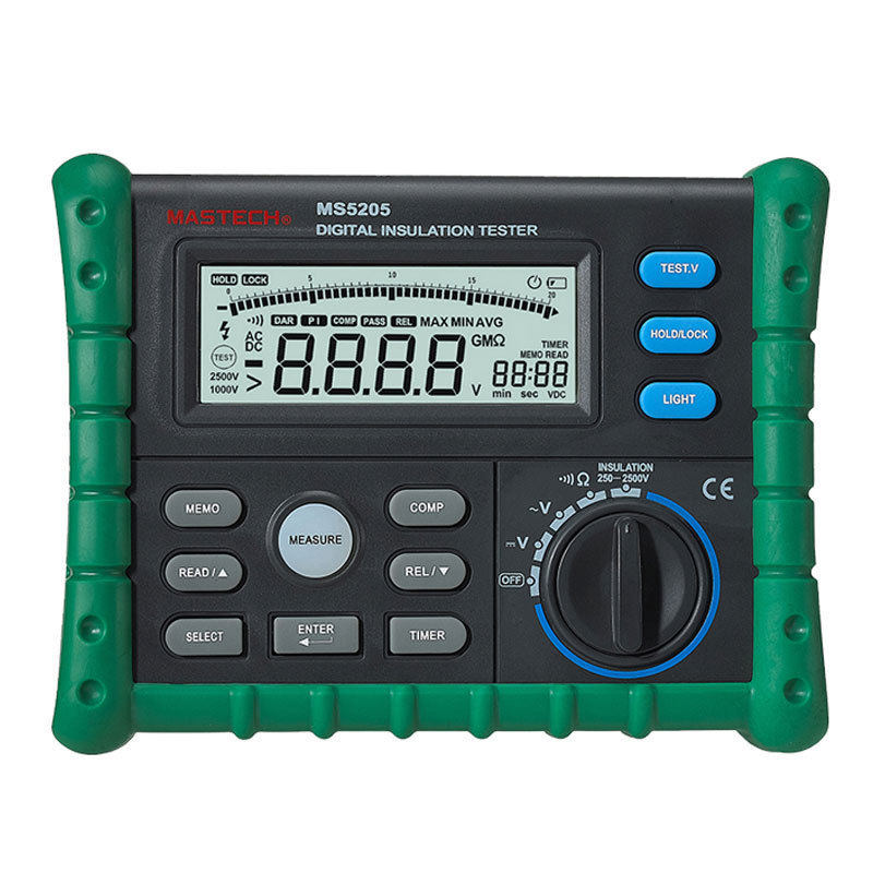 MASTECH华仪MS5205数字绝缘电阻仪2500V兆欧表电子摇表万用表