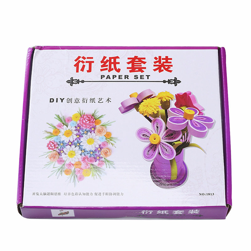 1813衍纸套装盒装13件套工具批发彩色纸条模板工具渐变色纸条套装