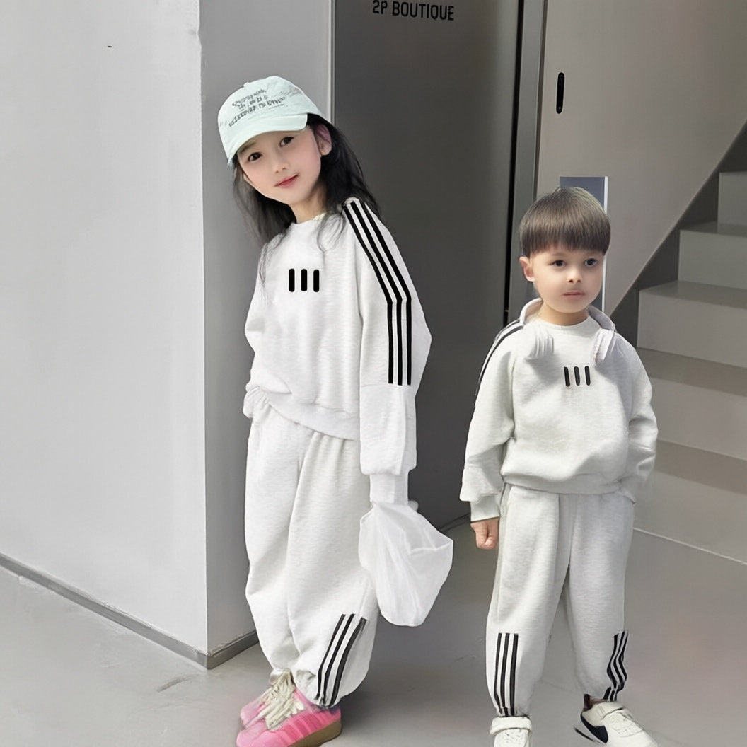 儿童卫衣套装春秋季新款男女童运动韩版时尚洋气中大童两件套童装