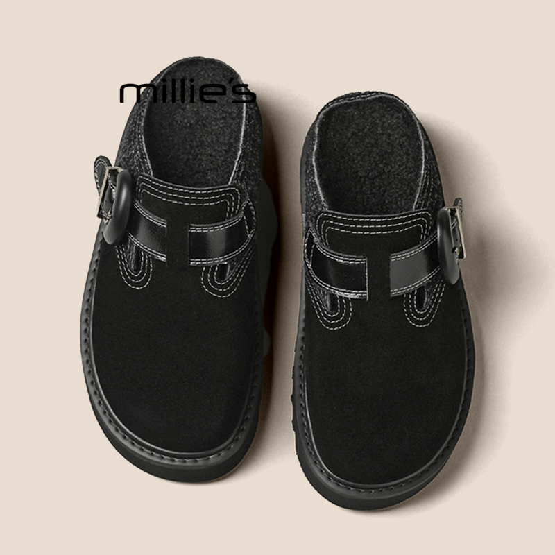 MILLIE'S/妙丽厚底增高包头拖