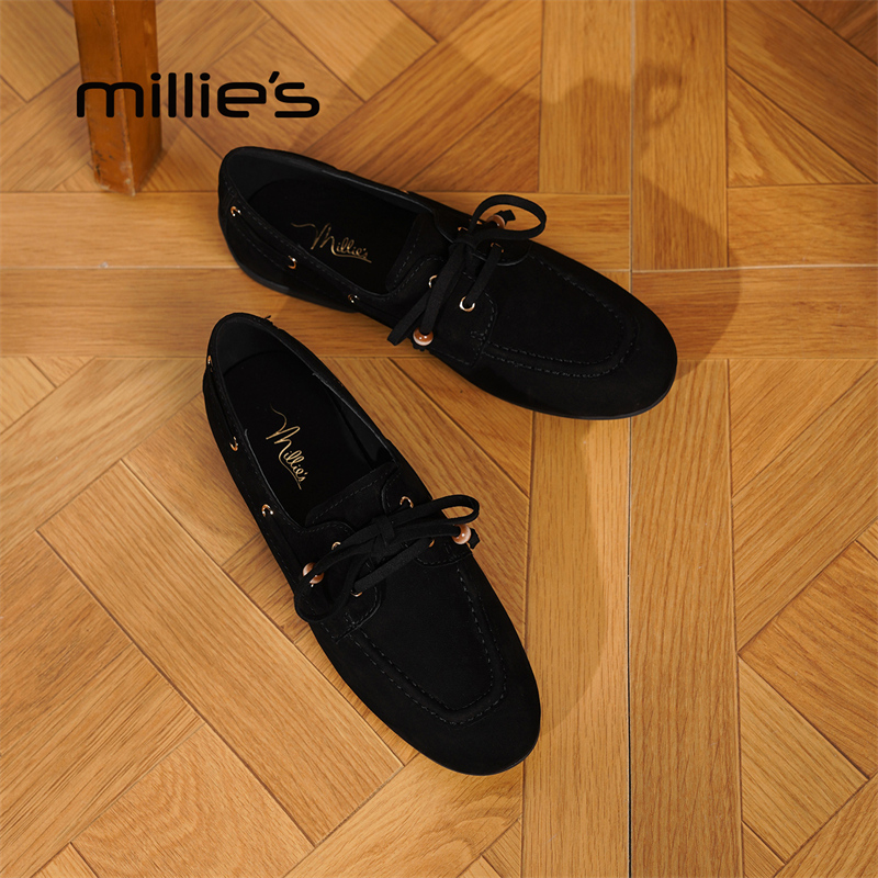 MILLIE'S/妙丽真皮厚底乐福鞋