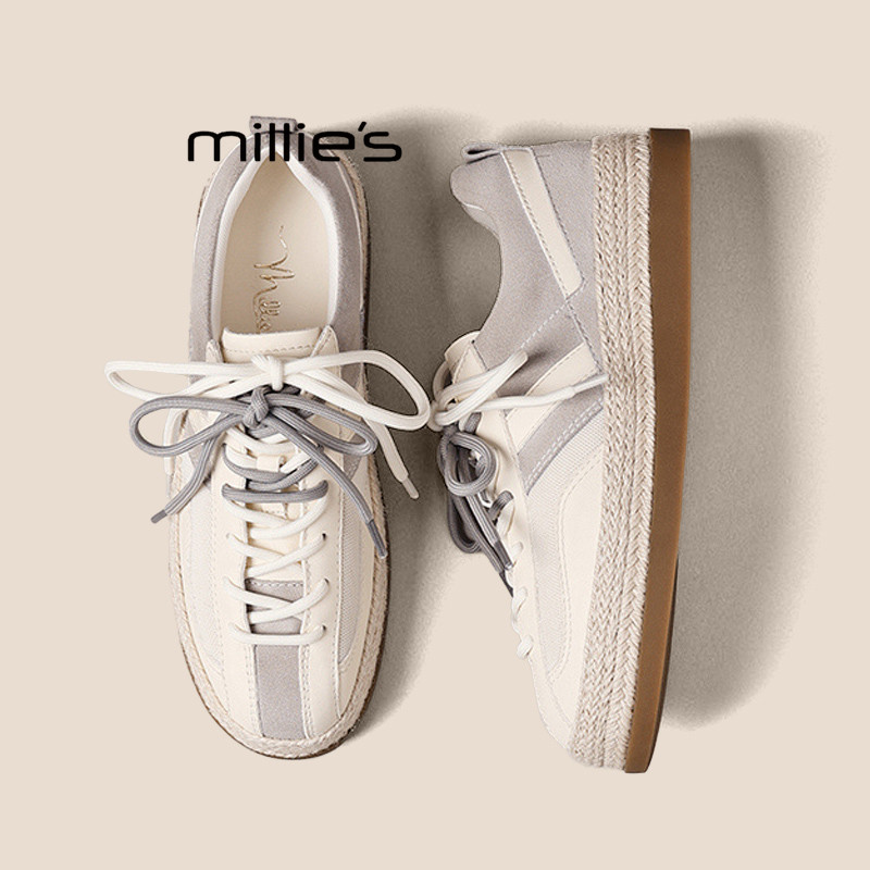 MILLIE'S/妙丽复古透气阿甘德训鞋女舒适春款百搭运动厚底休闲鞋Q