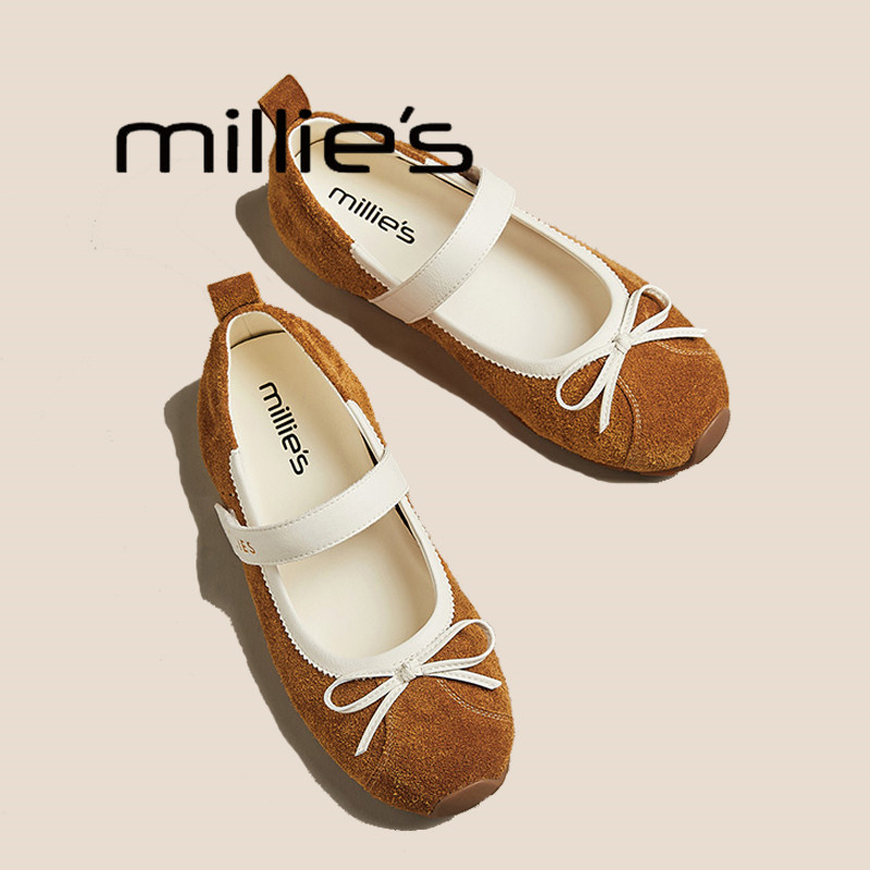 MILLIE'S/妙丽 2025春季新款复古法式玛丽珍鞋平底浅口鞋单鞋女鞋,女鞋,雨鞋,淘宝优惠券,粉丝福利购,淘宝优惠卷