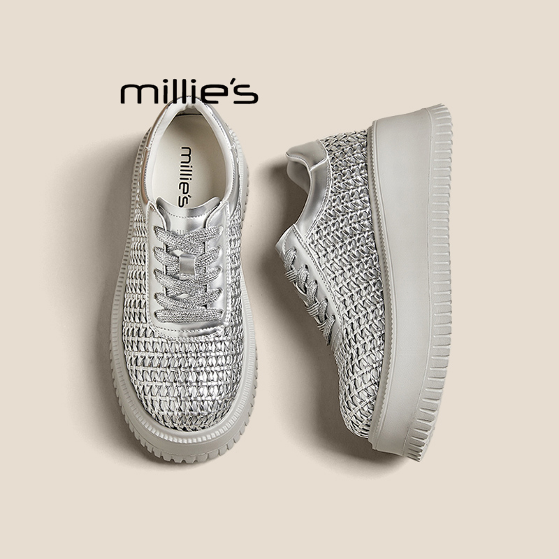 MILLIE'S/妙丽真皮手工编织鞋