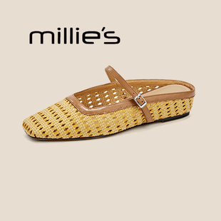 一脚蹬玛丽珍单鞋 妙丽包头半拖鞋 气质凉鞋 女2025夏法式 MILLIE
