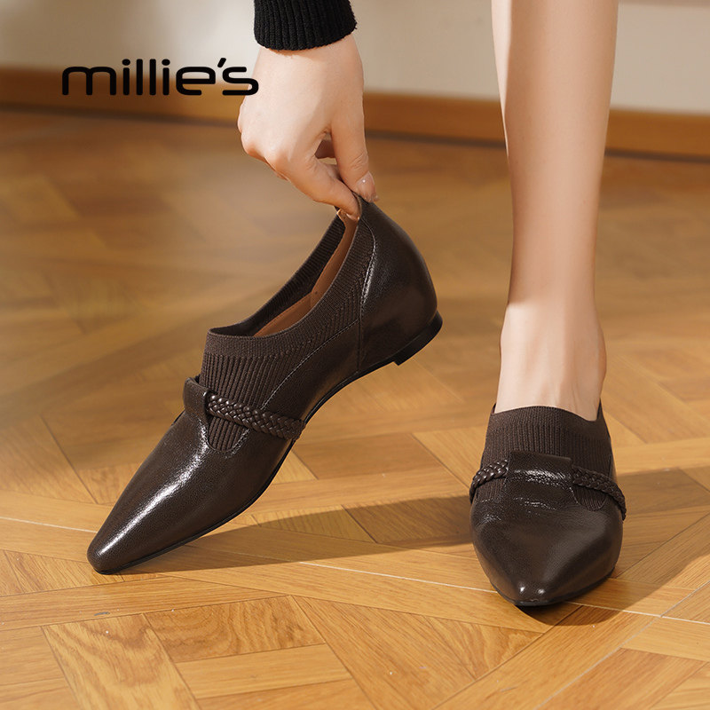 MILLIE'S/妙丽法式复古小皮鞋
