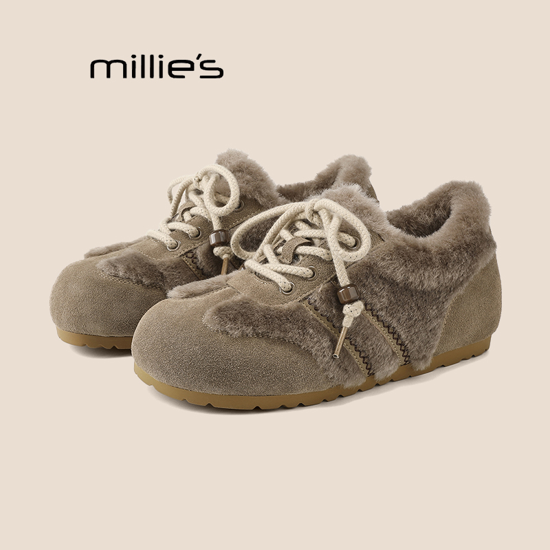 MILLIE'S妙丽真皮德训鞋女巨好看