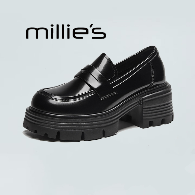 MILLIE'S/妙丽鞋粗跟乐福鞋