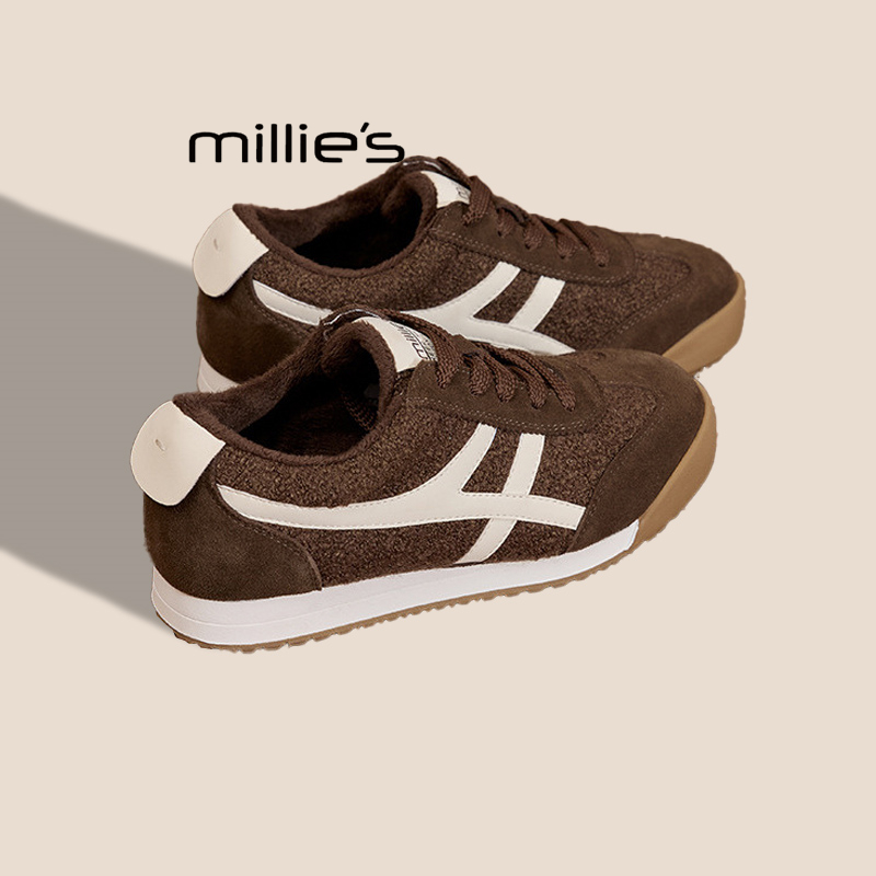 MILLIE'S/妙丽复古加绒休闲板鞋