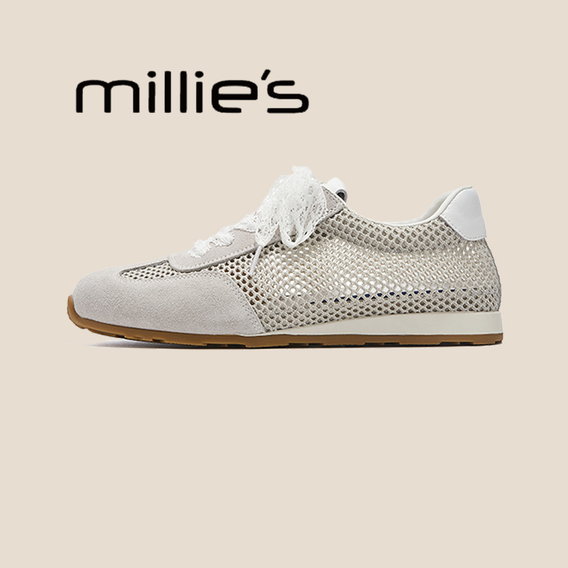 MILLIE'S/妙丽真皮厚底休闲板鞋
