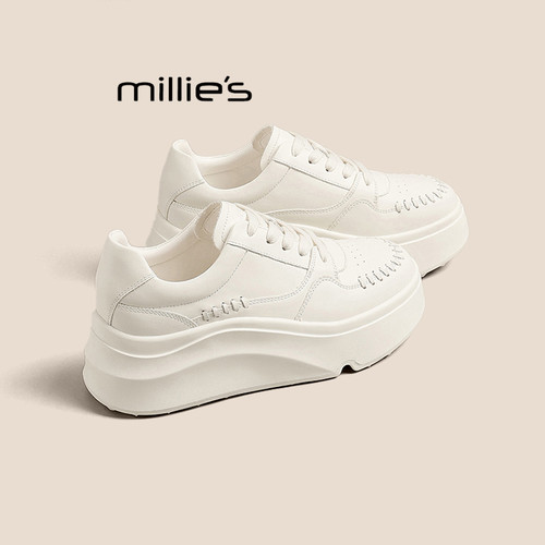 MILLIE'S/妙丽休闲编织小白鞋