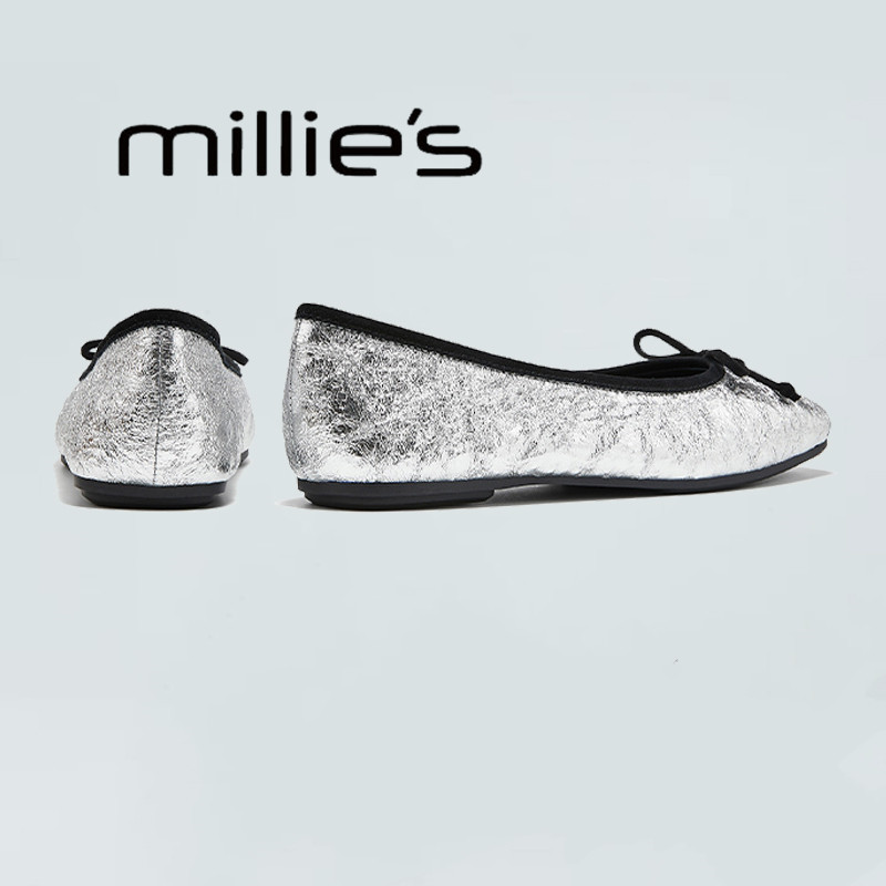 MILLIE'S/妙丽真皮平底单鞋女
