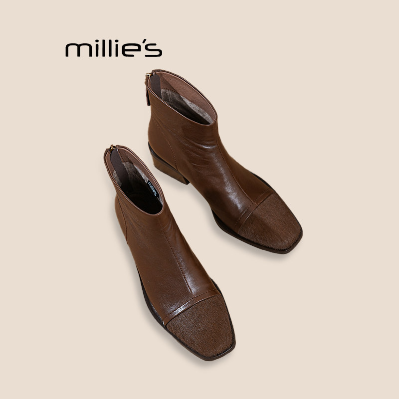 MILLIE'S妙丽真皮时装靴女巨好看